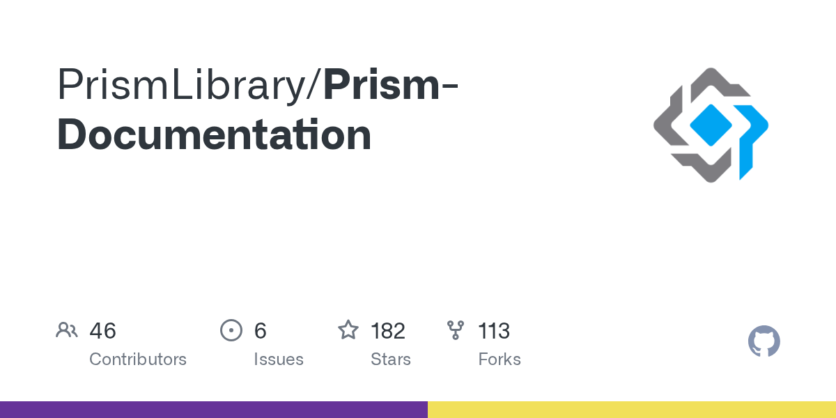 GitHub PrismLibrary/PrismDocumentation