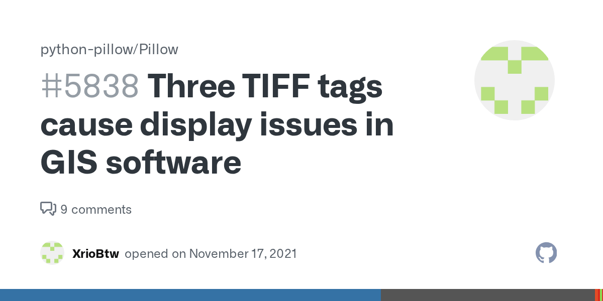 Three TIFF tags cause display issues in GIS software · Issue 5838