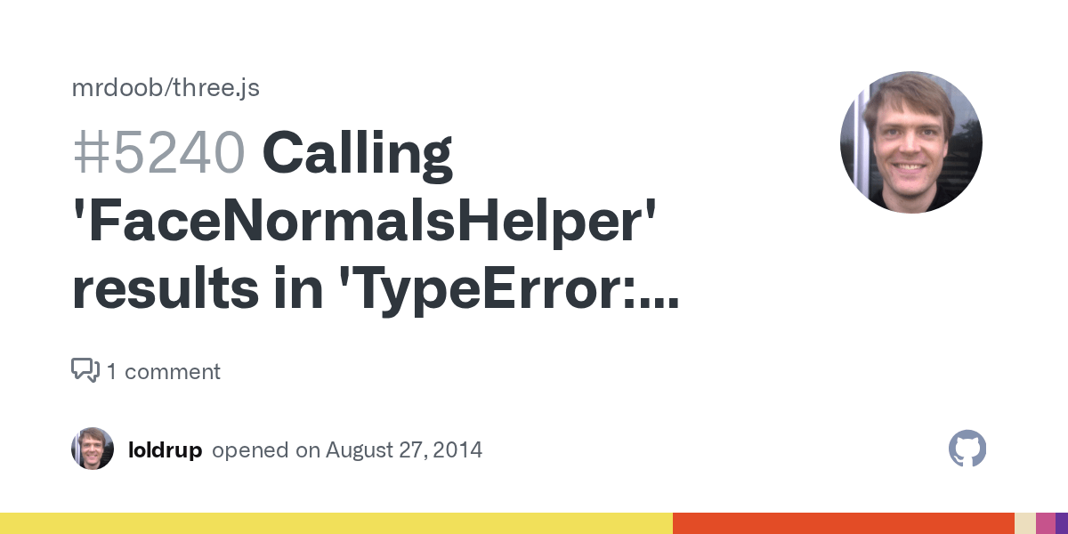 Calling 'FaceNormalsHelper' results in 'TypeError this.update is not a