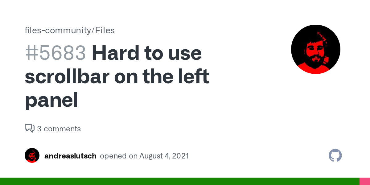Hard to use scrollbar on the left panel · Issue 5683 ·