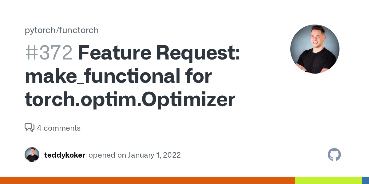 Feature Request make_functional for torch.optim.Optimizer · Issue 372