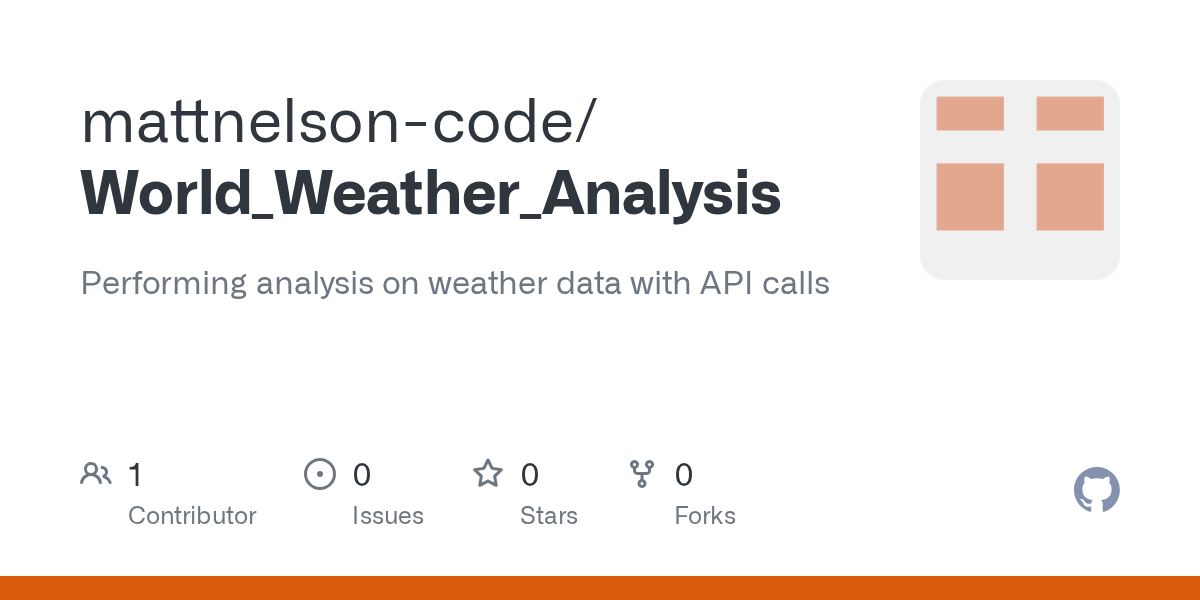 GitHub mattnelsoncode/World_Weather_Analysis Performing analysis on