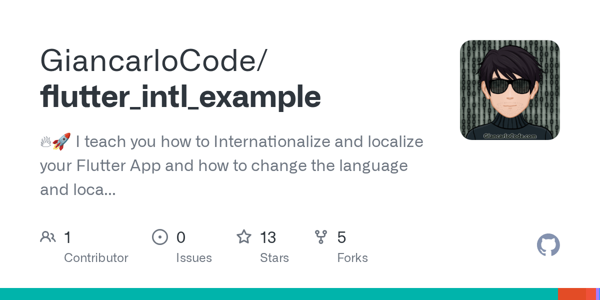 GitHub GiancarloCode/flutter_intl_example 🔥🚀 I teach you how to