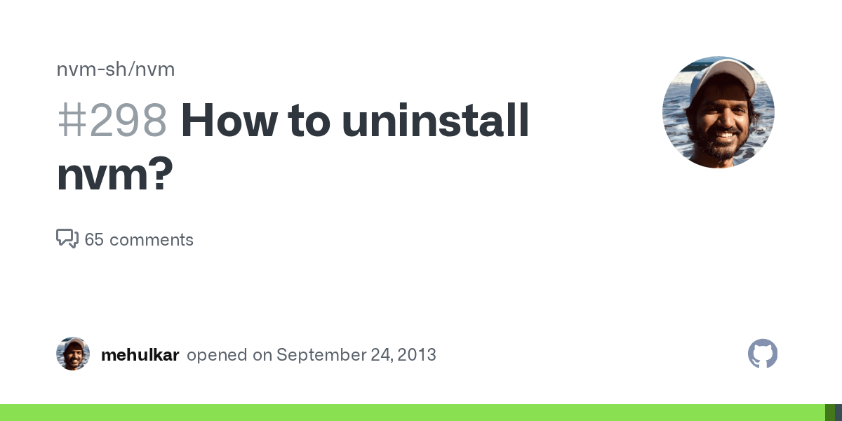 How to uninstall nvm? · Issue 298 · nvmsh/nvm · GitHub