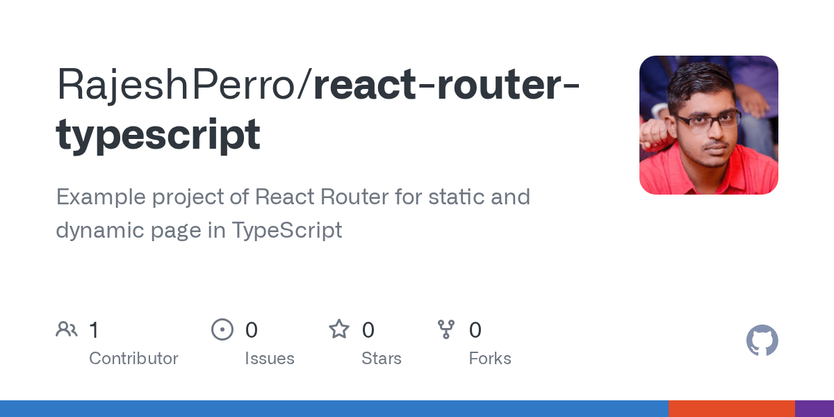 GitHub RajeshPerro/reactroutertypescript Example project of React