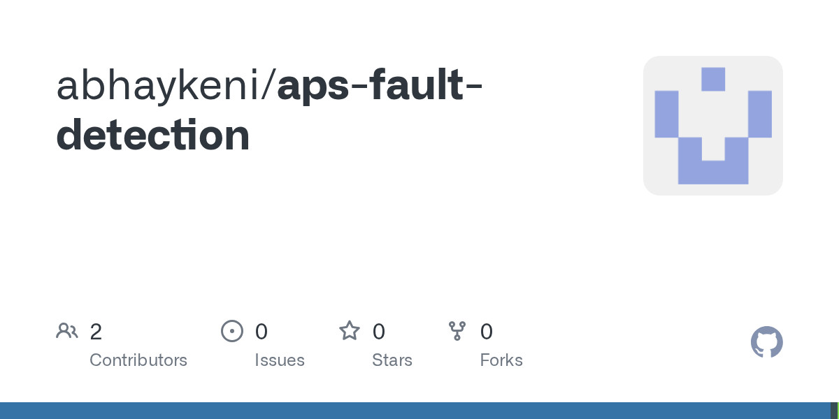 GitHub abhaykeni/apsfaultdetection