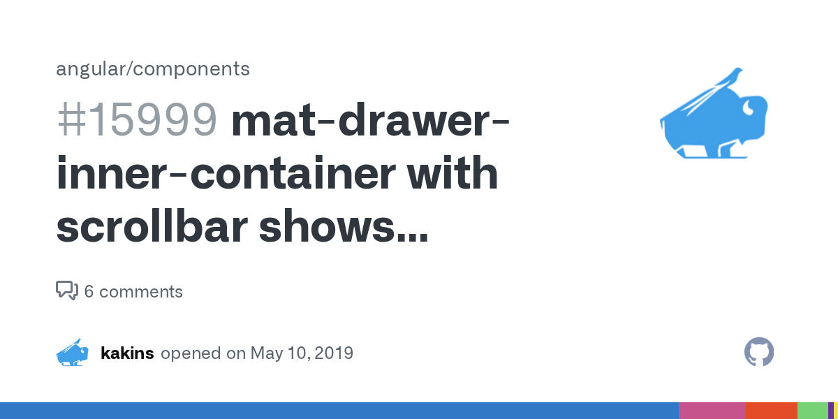 matdrawerinnercontainer with scrollbar shows different widths in