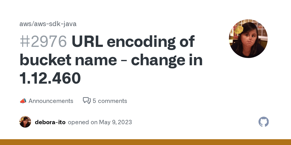 URL encoding of bucket name change in 1.12.460 · aws awssdkjava