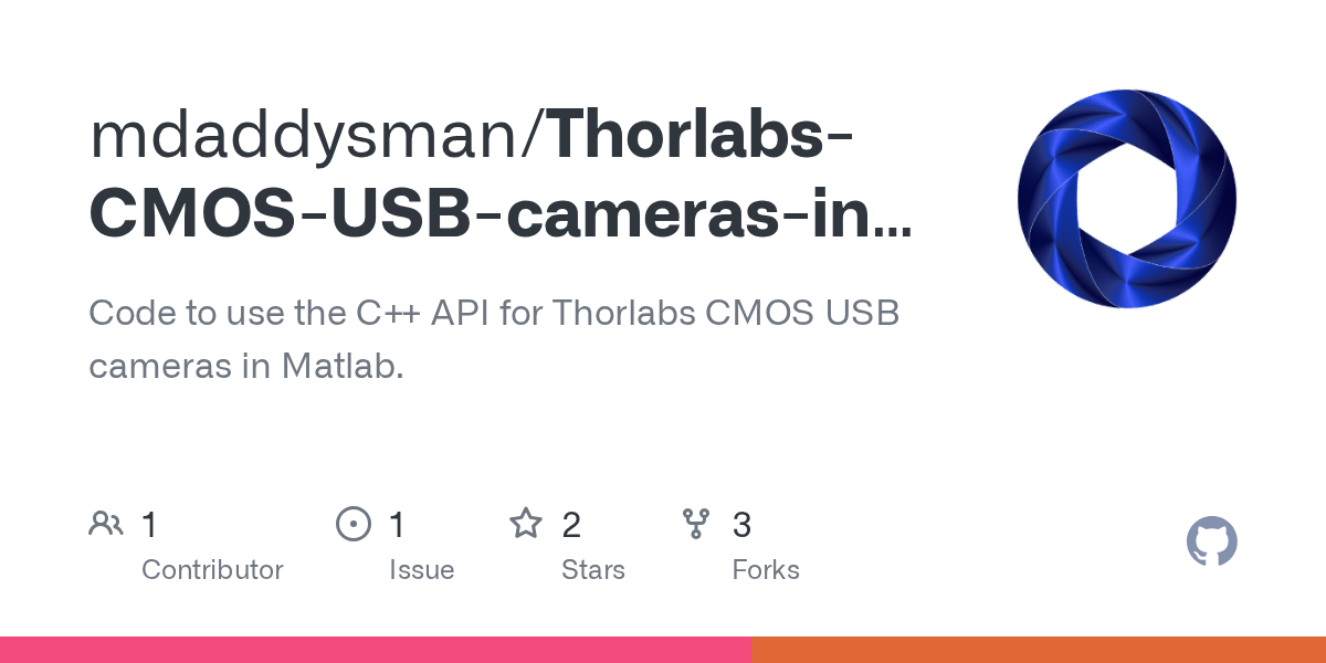 GitHub mdaddysman/ThorlabsCMOSUSBcamerasinMatlab Code to use