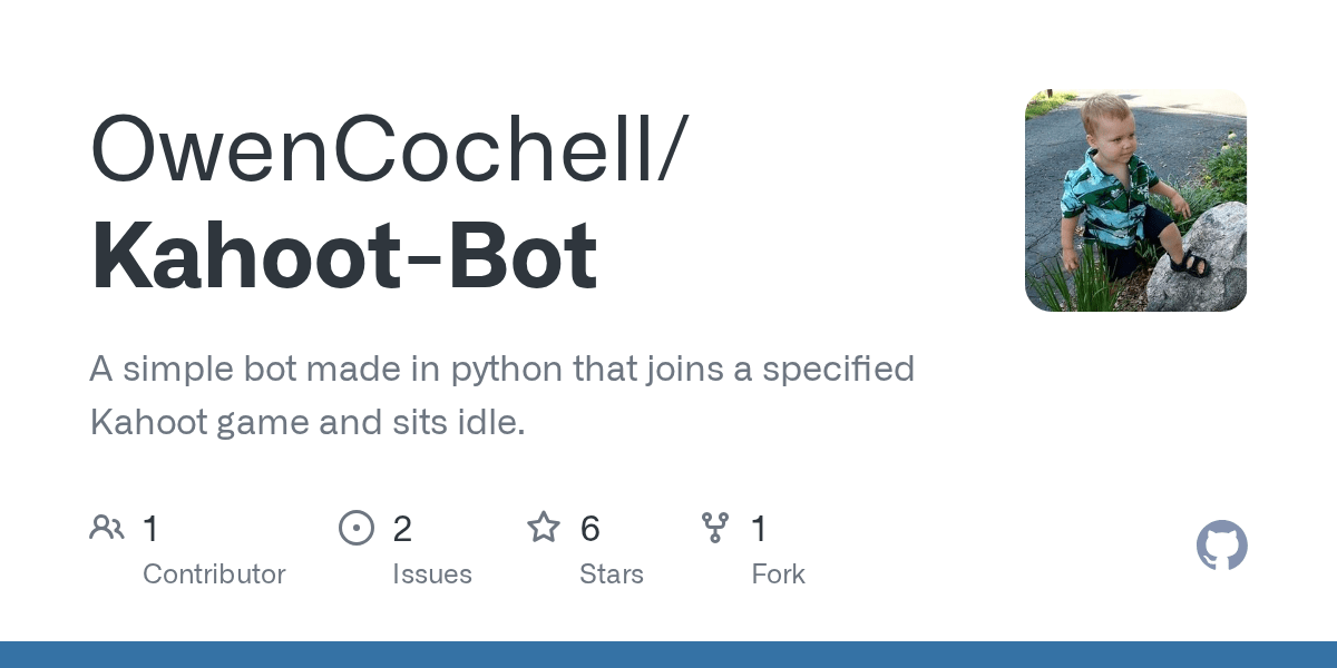 GitHub OwenCochell/KahootBot A simple bot made in python that joins(03)
