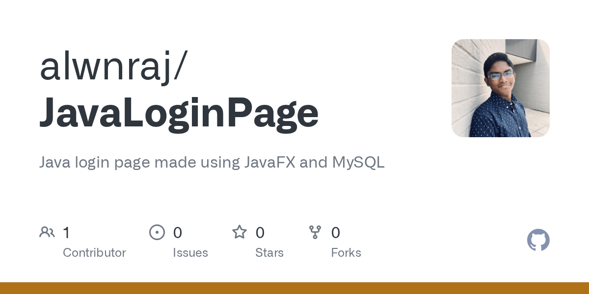 GitHub alwnraj/JavaLoginPage Java login page made using JavaFX