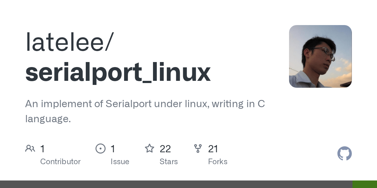 GitHub latelee/serialport_linux An implement of Serialport under linux, writing in C language.