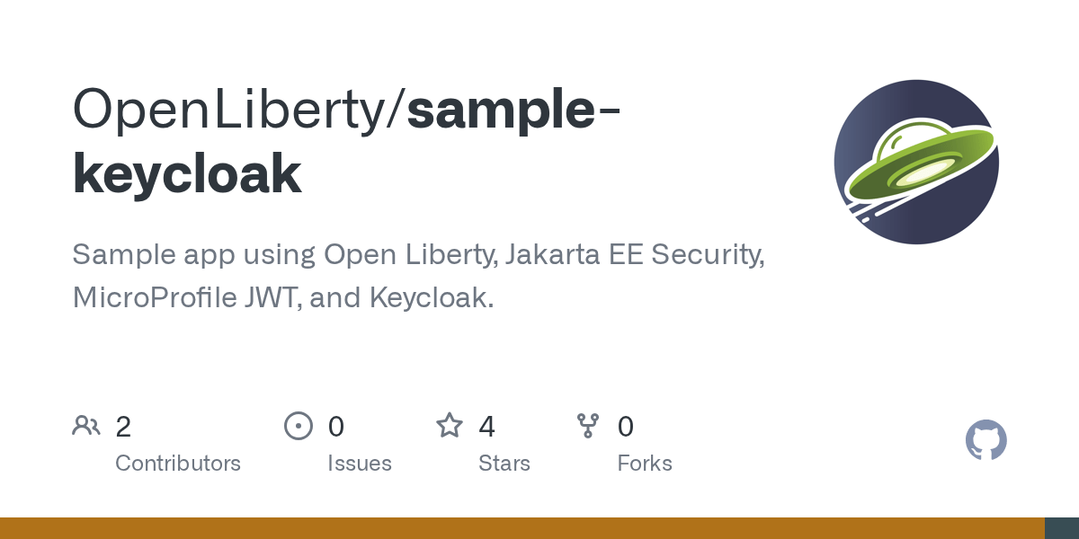GitHub OpenLiberty/samplekeycloak Sample app using Open Liberty, Jakarta EE Security
