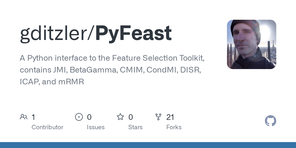 GitHub gditzler/PyFeast A Python interface to the Feature Selection