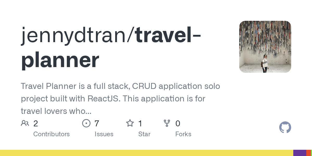 GitHub jennydtran/travelplanner Travel Planner is a full stack