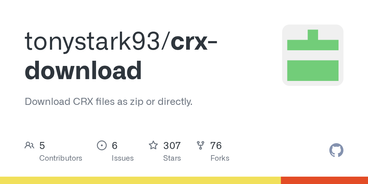 GitHub tonystark93/crxdownload Download CRX files as zip or directly.