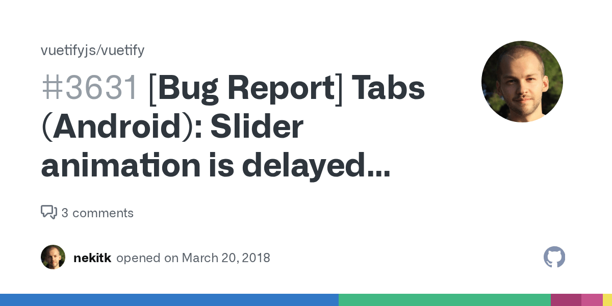 [Bug Report] Tabs (Android) Slider animation is delayed after swipe