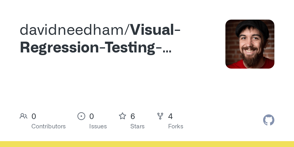 GitHub davidneedham/VisualRegressionTestingBackstopJSdemo