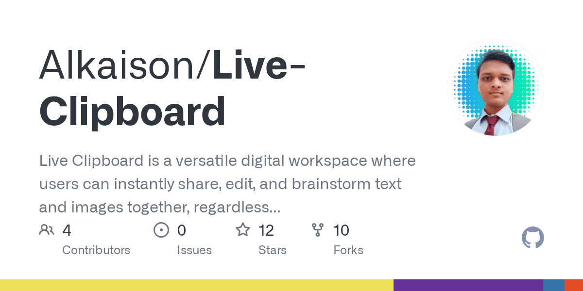 GitHub Alkaison/LiveClipboard Live Clipboard is a web app that