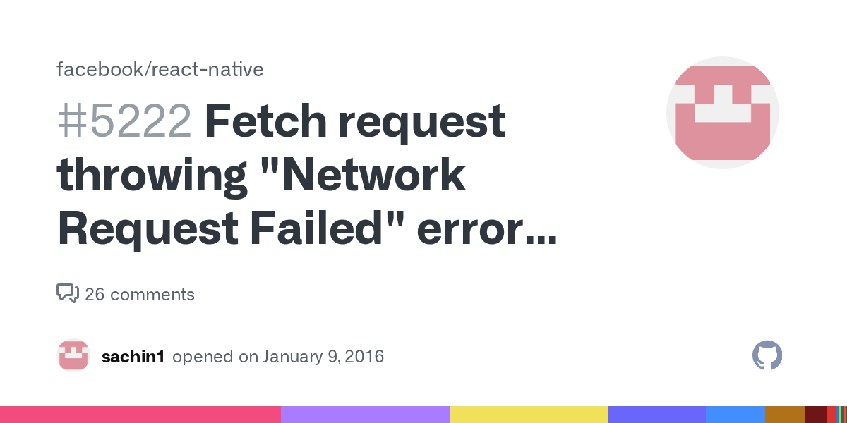 Fetch request throwing Request Failed" error across host REST