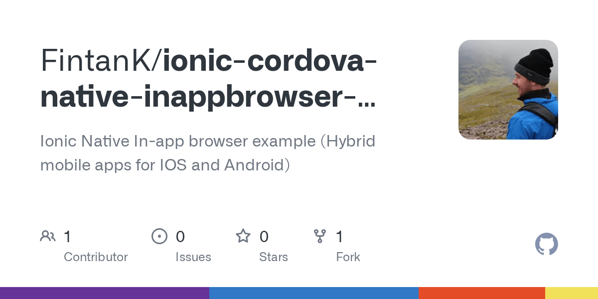 GitHub FintanK/ioniccordovanativeinappbrowserexample Ionic