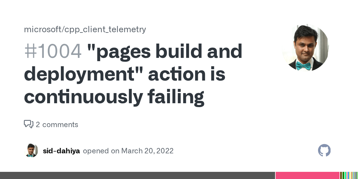 "pages build and deployment" action is continuously failing · Issue