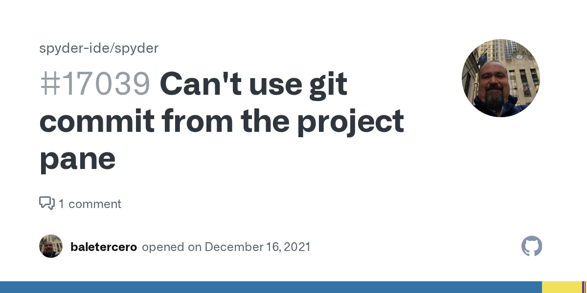 Can't use git commit from the project pane · Issue 17039 · spyderide