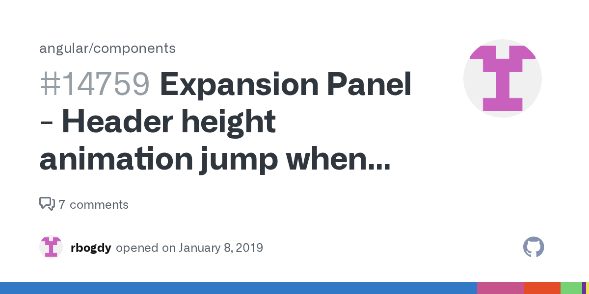 Expansion Panel Header height animation jump when inside navigation