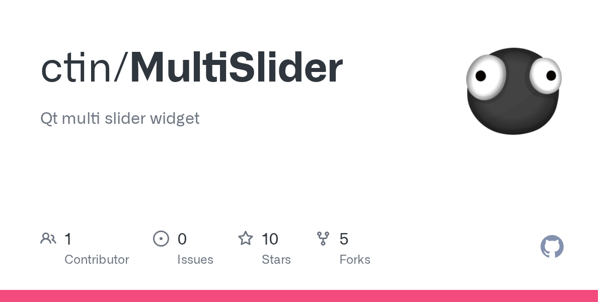 GitHub ctin/MultiSlider Qt multi slider widget