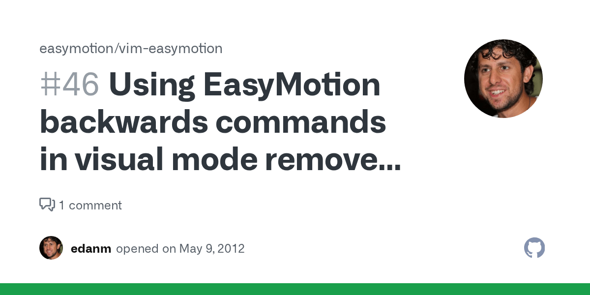 Using EasyMotion backwards commands in visual mode removes current