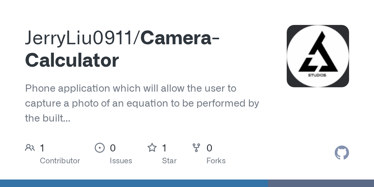GitHub JerryLiu0911/CameraCalculator Phone application which will