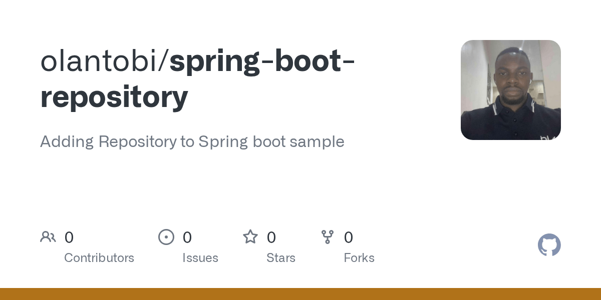 GitHub olantobi/springbootrepository Adding Repository to Spring