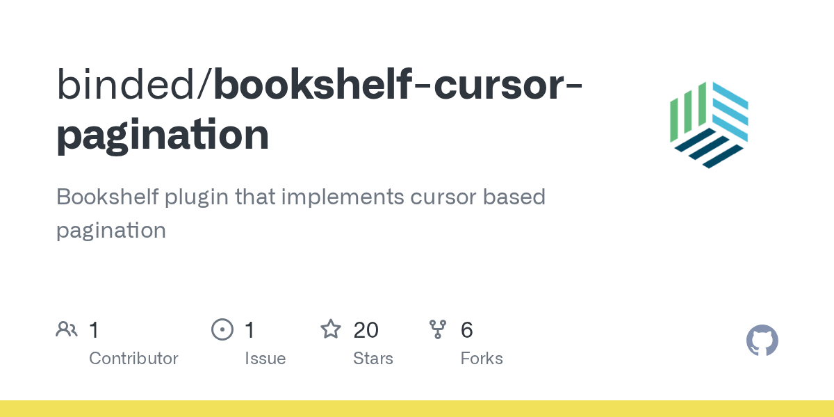 GitHub binded/bookshelfcursorpagination Bookshelf plugin that