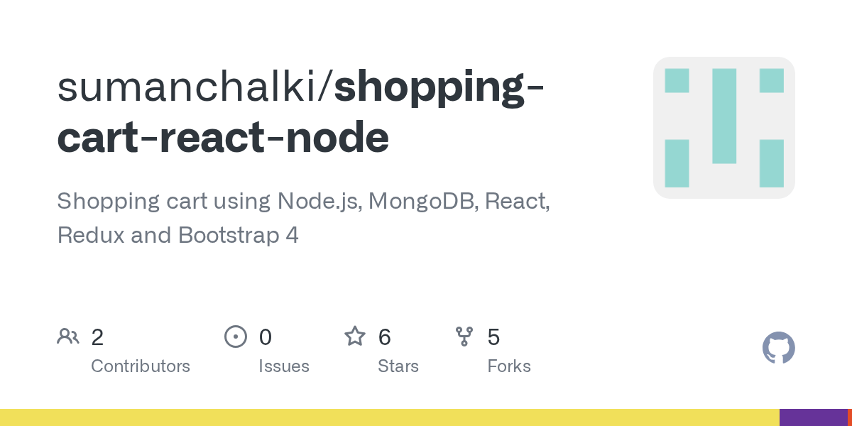 GitHub Shopping cart using Node.js, MongoDB, React