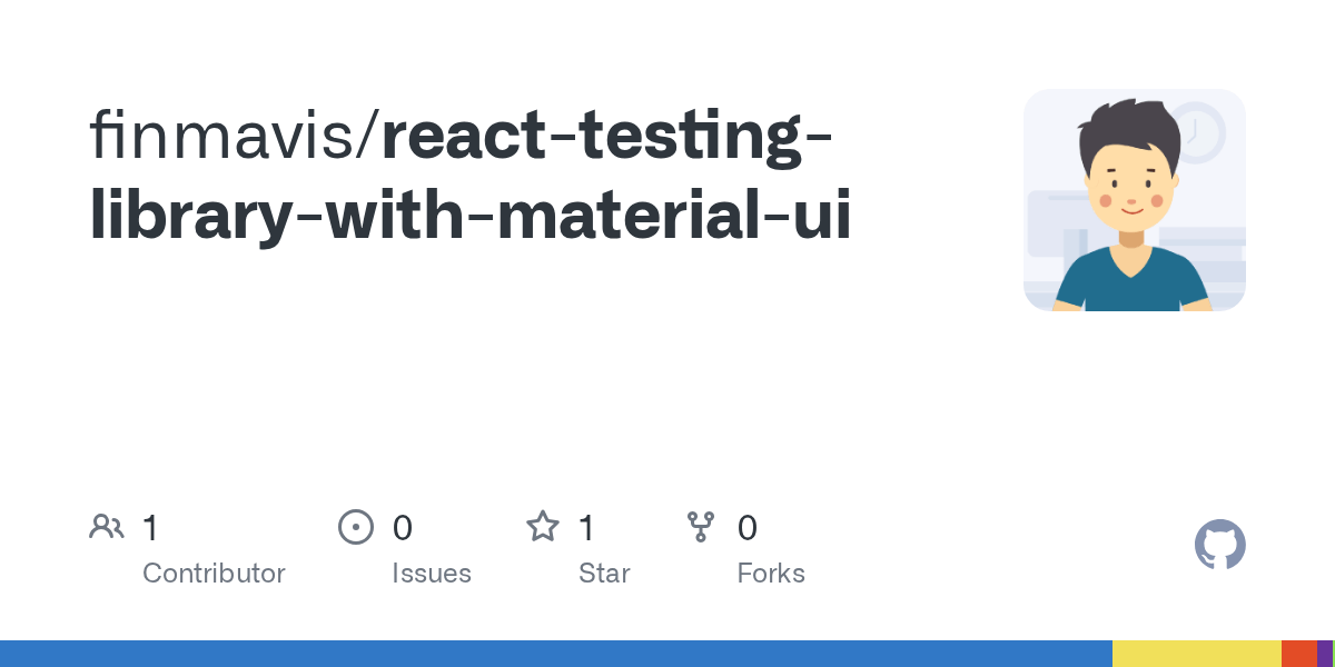 GitHub finmavis/reacttestinglibrarywithmaterialui