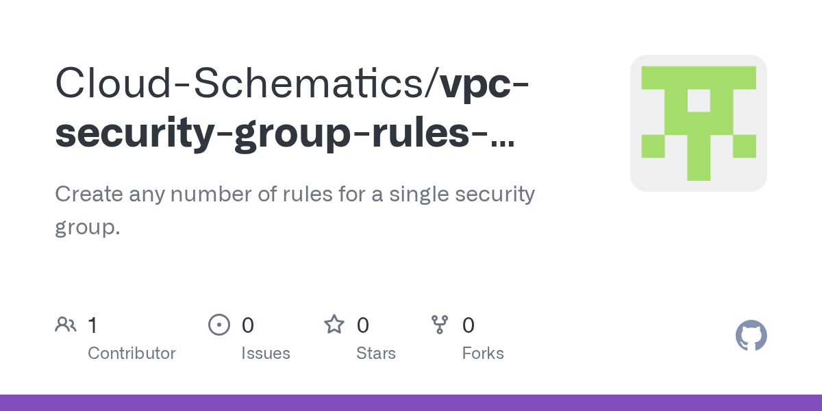 GitHub CloudSchematics/vpcsecuritygrouprulesmodule Create any