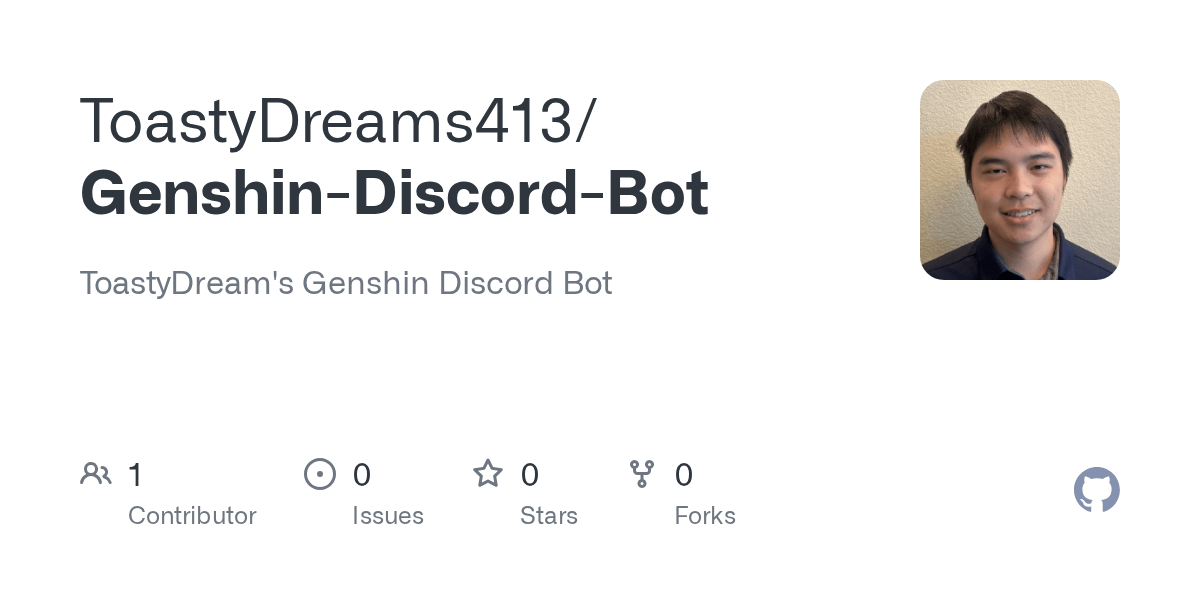 GitHub ToastyDreams413/GenshinDiscordBot ToastyDream's Genshin