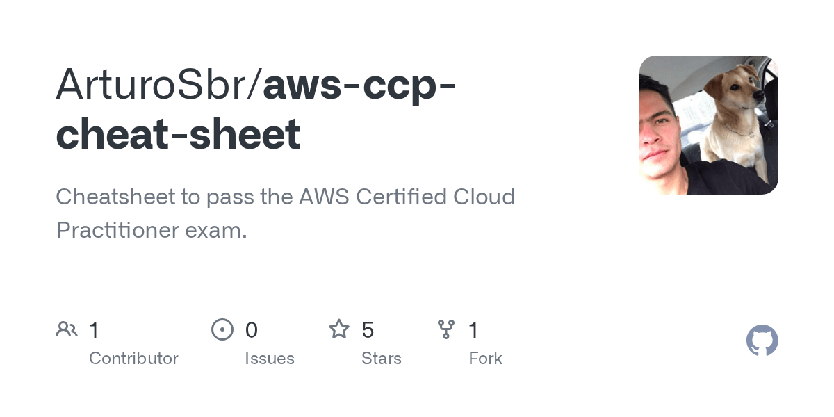GitHub ArturoSbr/awsccpcheatsheet Cheatsheet to pass the AWS