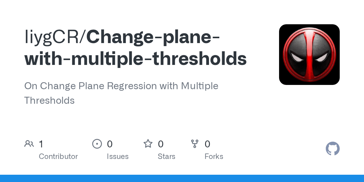 GitHub liygCR/Changeplanewithmultiplethresholds On Change Plane