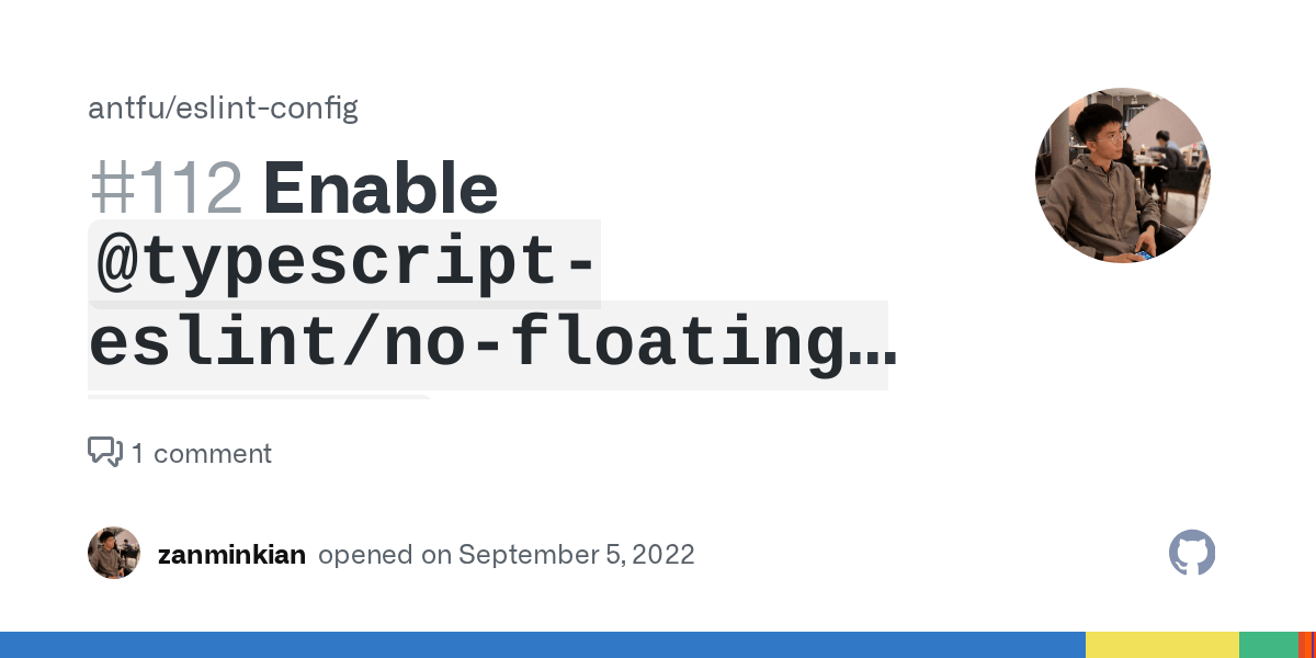 Enable `typescripteslint/nofloatingpromises` and `typescript
