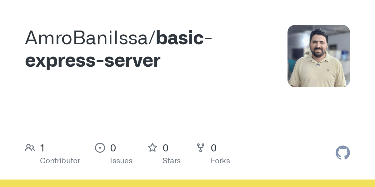 GitHub AmroBaniIssa/basicexpressserver