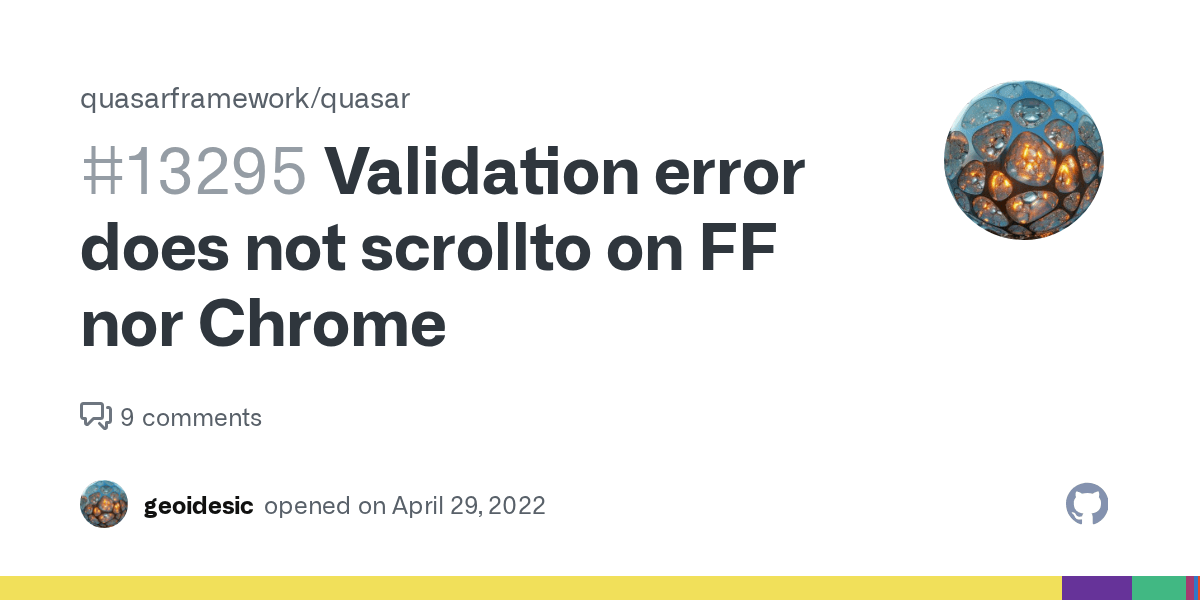 Validation error does not scrollto on FF nor Chrome · Issue 13295