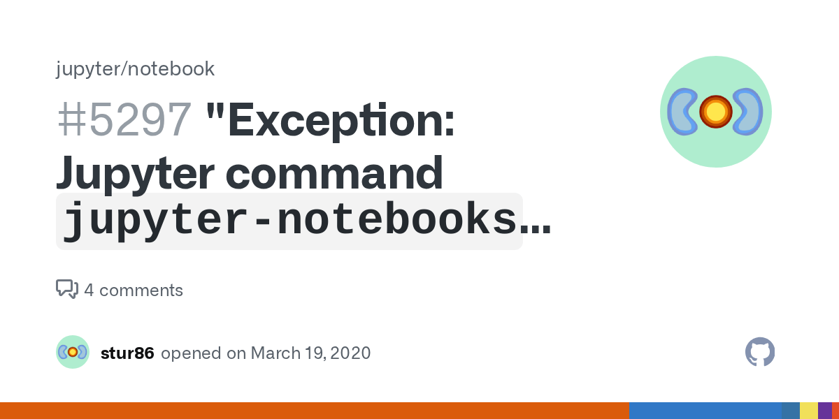 "Exception Jupyter command `jupyternotebooks` not found"? · Issue