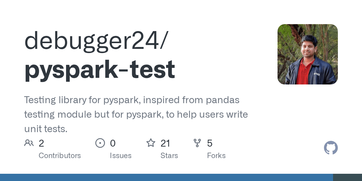 GitHub debugger24/pysparktest Testing library for pyspark, inspired