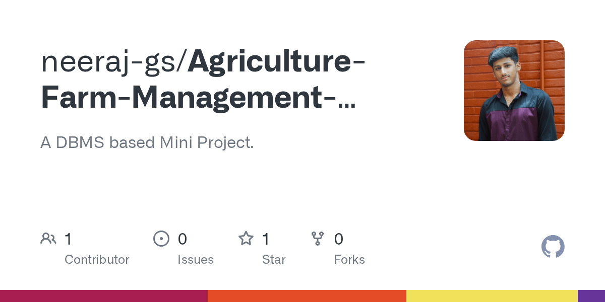 GitHub neerajgs/AgricultureFarmManagementSystem A DBMS based