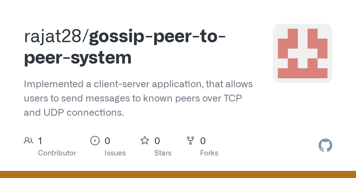 GitHub rajat28/gossippeertopeersystem Implemented a client
