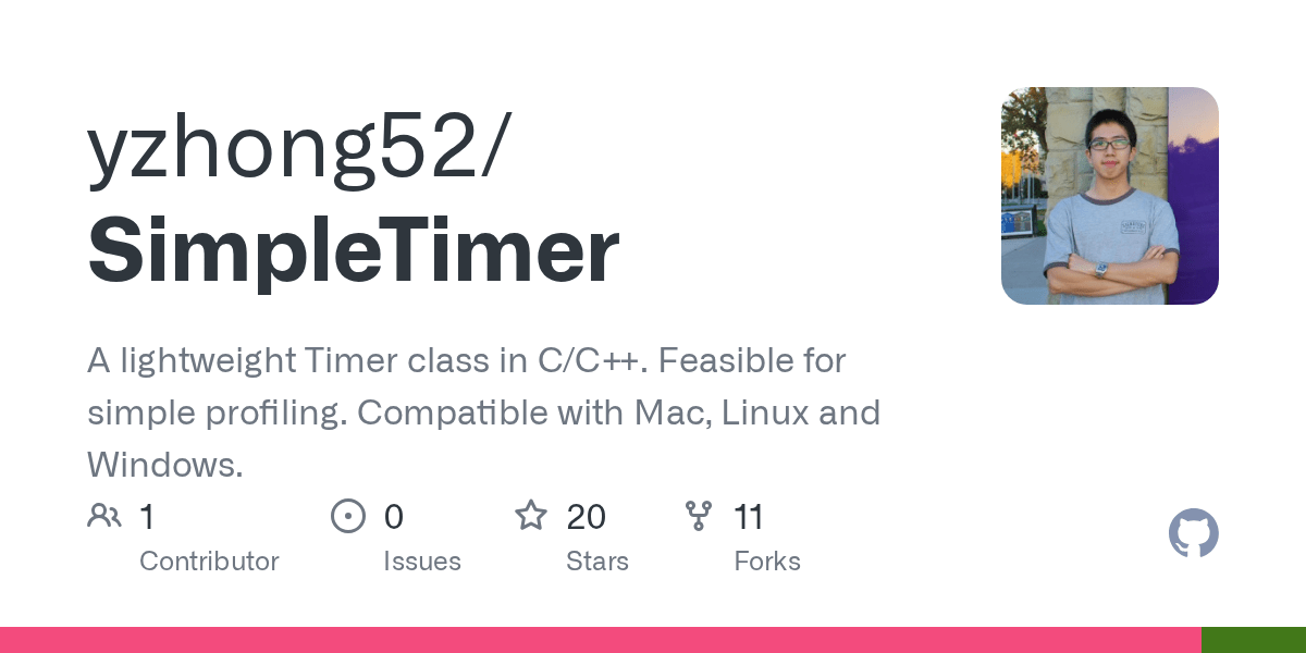 GitHub yzhong52/SimpleTimer A lightweight Timer class in C/C++