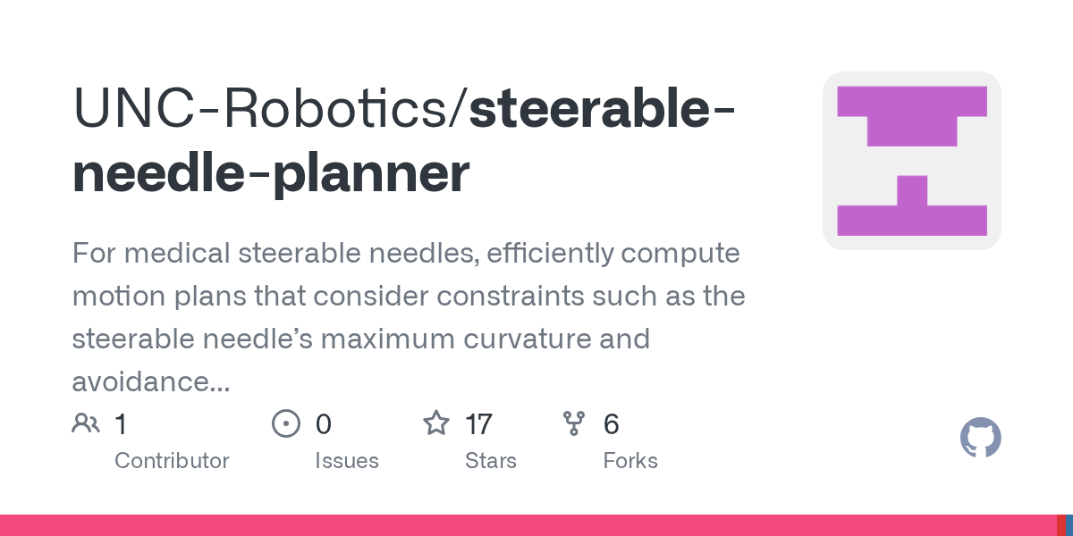 GitHub UNCRobotics/steerableneedleplanner For medical steerable