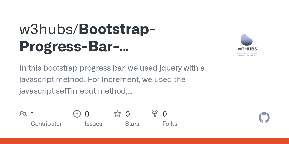 GitHub w3hubs/BootstrapProgressBarPercentageUsingJquery In this