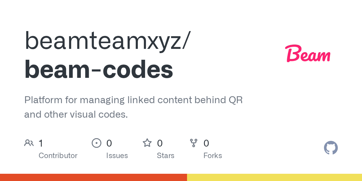 GitHub beamteamxyz/beamcodes Platform for managing linked content
